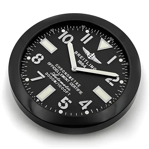 Breitling Style Black Wall Clock