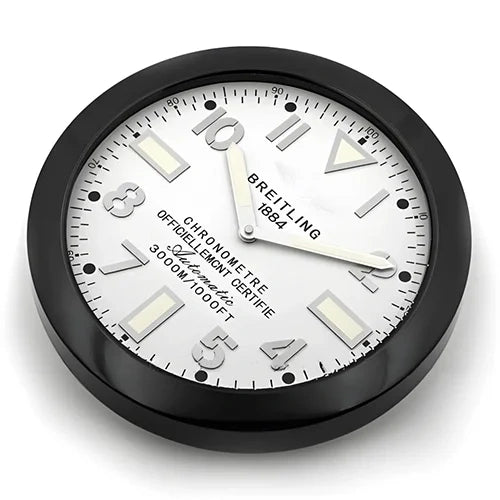 Breitling Style Black & White Wall Clock