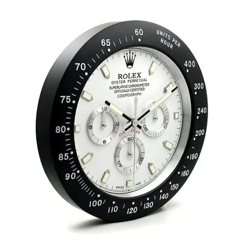 Daytona Wall Clock - Black & White