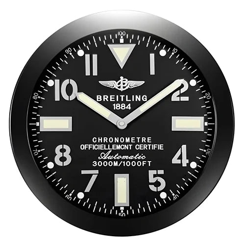 Breitling Style Black Wall Clock