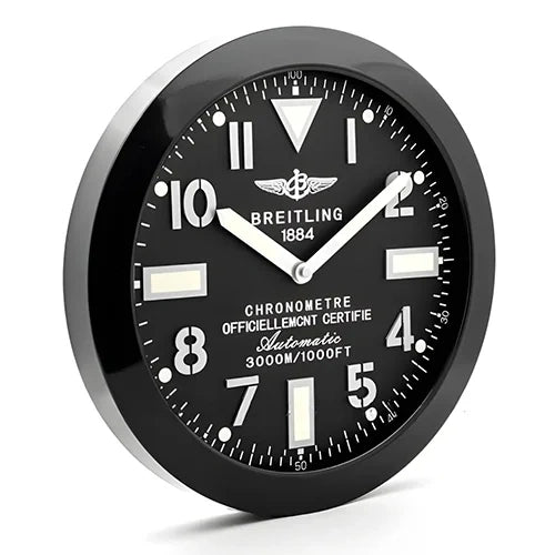 Breitling Style Black Wall Clock