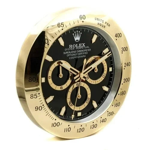 Gold & Black Daytona Wall Clock – Swiss-Inspired Design