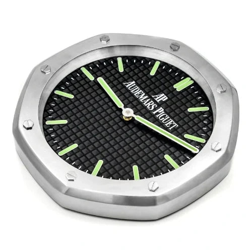 Royal Oak Sliver & Green Wall Clock