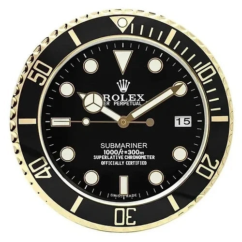 Submariner Wall Clock - Gold Black