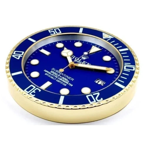 Submariner Wall Clock - Gold Blue
