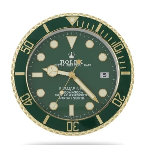 Submariner Wall Clock - Gold Green