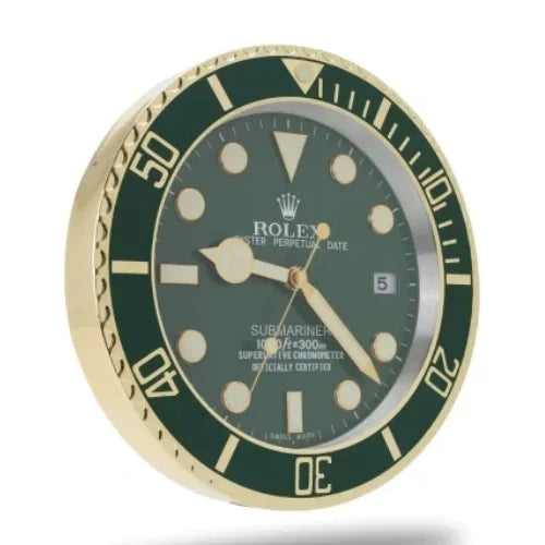 Submariner Wall Clock - Gold Green