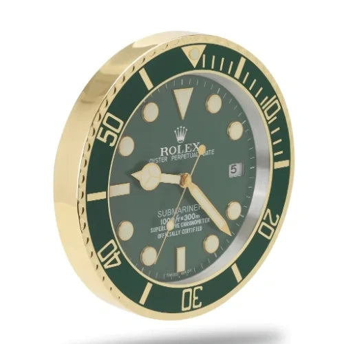 Submariner Wall Clock - Gold Green