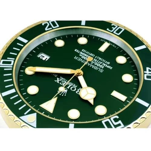 Submariner Wall Clock - Gold Green